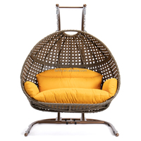 Balançoire suspendue en rotin pour patio, deux places, chaise de jardin, balançoire double