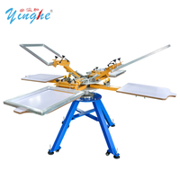 Máquina de Serigrafía de 4 Colores y 4 Estaciones para Camisetas y Telas, Precio de Fábrica Yinghe