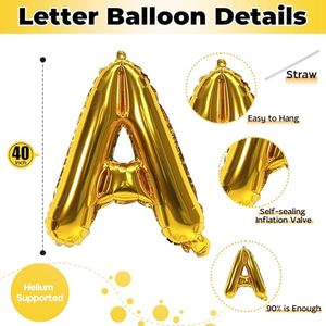 Ensemble de ballons d'anniversaire en aluminium multicolores de 16 pouces - Décoration de fête écologique avec lettres et bannière colorées - Product Image 2