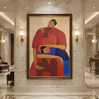 Peinture à l'huile artistique moderne peinte à la main, portrait sans cadre sur toile, pour décoration murale derrière le canapé, cadeaux de vacances