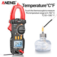 Pince Ampèremétrique Numérique Automatique ANENG PN107 True RMS, Multimètre Électrique 4000 Points, Testeur CAT II 600V AC/DC, Multitesteur de Tension