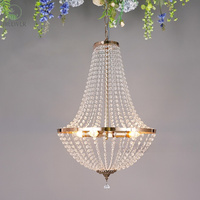 Prix de gros lustre en cristal perle rideau plafonnier pour la lumière de mariage lustres en métal suspendus éclairage décor à la maison