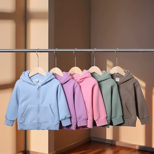 <span class=keywords><strong>Felpa</strong></span> Tinta Unita Autunno Inverno per Bambini Ragazzi Manica Lunga con <span class=keywords><strong>Zip</strong></span> Felpe con Cappuccio per Ragazzi con Tasca in Cotone <span class=keywords><strong>Felpa</strong></span> Nera per Ragazze - Product Image 1