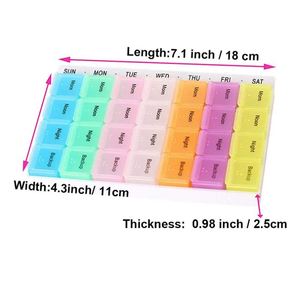 Boîte à pilules hebdomadaire, organiseur de médicaments pour 7 jours, 28 compartiments - Product Image 3