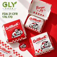 Boîte d'emballage pour hamburgers personnalisée, boîte à hamburger miniature en papier kraft, boîte à emporter pour la restauration rapide avec logo