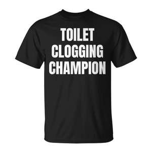T-shirt Champion des bouchons de toilettes, blagues amusantes pour papa, cadeau pour hommes - Product Image 1