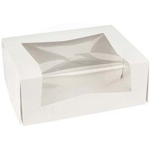 12 Holes Cupcake Box with PVC Window Factory Food Grade Craft Paper Cake Cup Bread Packaging Takeaway Food Mini Cupcake Boxes