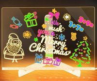 Tableau d'affichage LED en acrylique pour enfants, surface effaçable à sec lumineuse, option de personnalisation, lumière interactive pour Noël