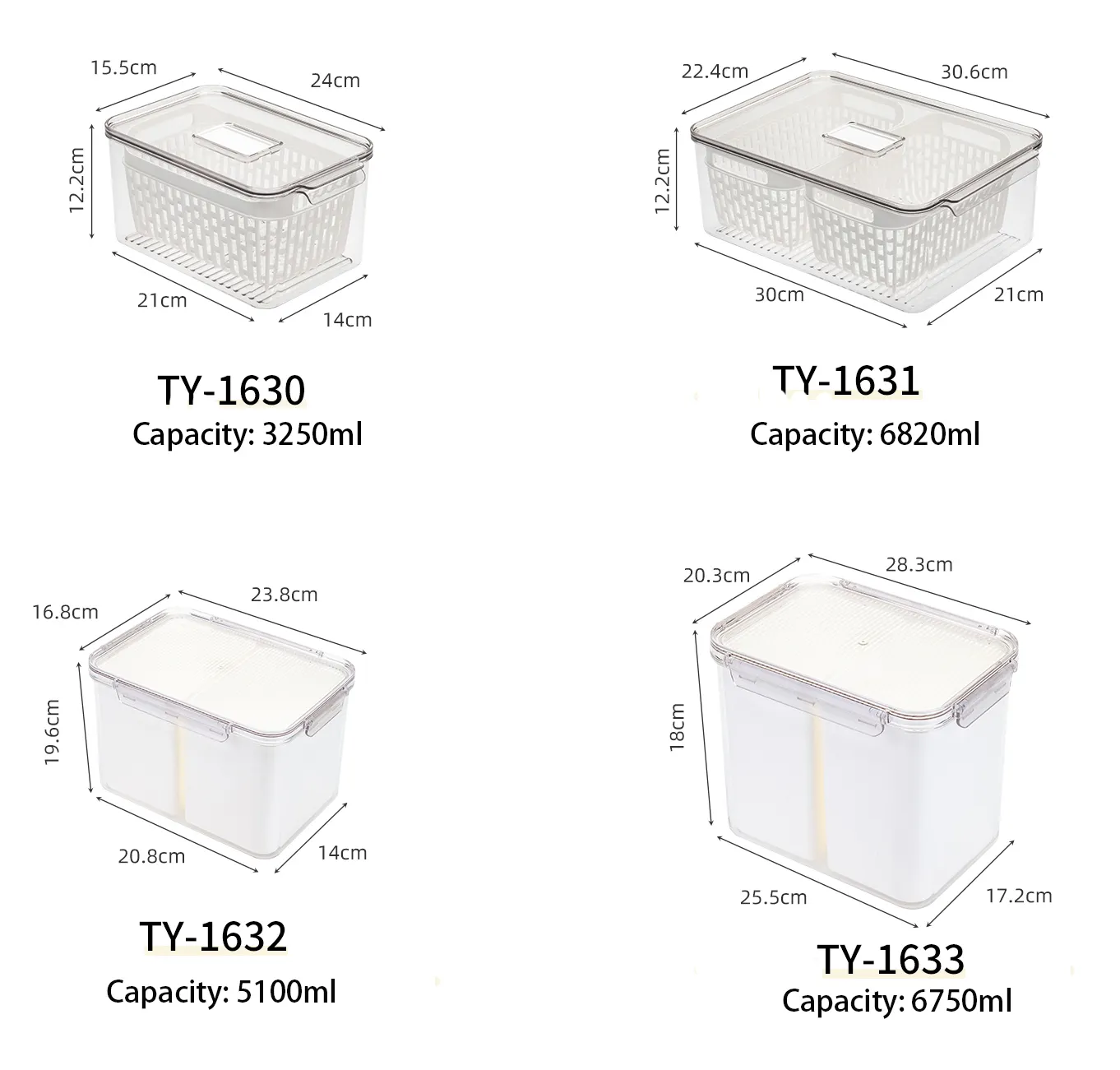 주방 용 배수 가능 정리 상자 분류 쌓을 수있는 보관 상자 식품 정리 상자 내부 필터가있는 냉장고 보관함