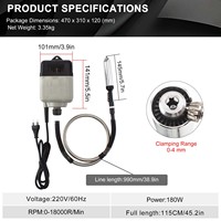 Moteur à arbre flexible en acier inoxydable haute vitesse Auble 18000 tr/min, meuleuse dentaire suspendue, outil de gravure de bijoux, arbre flexible pour sculpteur