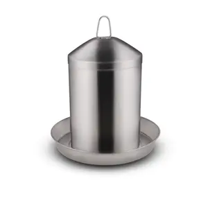 12L pet poultry Cock Hen chicken water feeder and drinker stainless steel animal feeders