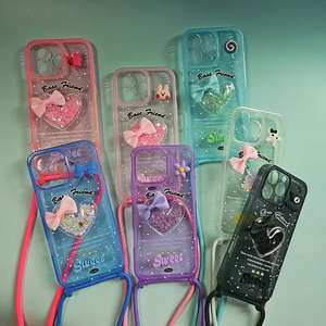 Nieuwe Flow <span class=keywords><strong>Heart</strong></span> Love Tie Bow Telefoon Case Geschikt Voor Iphone 16, 15, 14 Pro Max Telefoon Case - Product Image 1