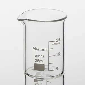 经济高效的小尺寸耐高温平底烧杯50毫升烧杯硼硅酸盐玻璃