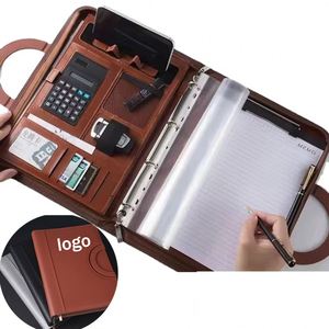 Maletín de Negocios de Cuero A4 al por Mayor con Cierre, Soporte Multifuncional para Teléfono Móvil y Cuaderno para Gerentes - Product Image 1