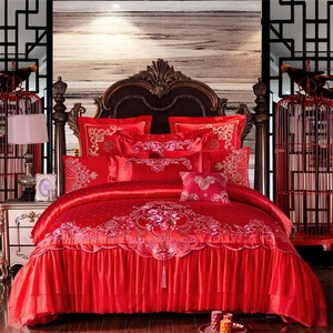 Venta caliente hogar boda bordado mezcla <span class=keywords><strong>de</strong></span> algodón encaje colcha juego <span class=keywords><strong>de</strong></span> <span class=keywords><strong>cama</strong></span> - Product Image 4