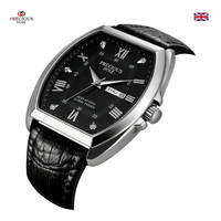 Montre à quartz de luxe pour homme PRECIOUS DUKE 8167, boîtier tonneau en alliage de zinc, bracelet en cuir de vachette, verre minéral, Shanghai