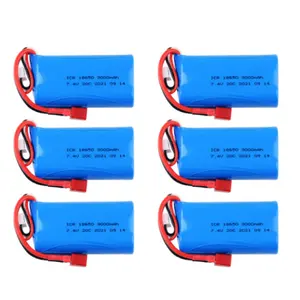 OEM 사용자 정의 LiPo RC 배터리 18650 3000mAh 7.4V 20C 2S LiPo 배터리 팩 RC 용