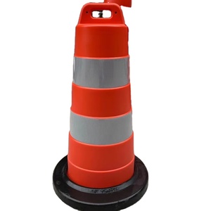 Factory Wholesale Orange Traffic Parking Crowd <b>Rubber</b> &<b>Plastic</b> Traffic Drum Barrier Road Construction Barrel - Product Image 6