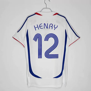 Maillot Rétro France 2006 Extérieur Court Respirant Séchage Rapide Été # 12 # Équipe nationale de 10 joueurs prenant en charge les services OEM personnalisés - Product Image 1