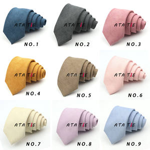 Corbata de Gamuza Suave y Mullida de Color Sólido <span class=keywords><strong>para</strong></span> Hombre, Colorida en Rojo, Azul, Gris, Verde, de Algodón de 7cm <span class=keywords><strong>para</strong></span> Fiesta Formal, Boda, Novio, <span class=keywords><strong>Bonito</strong></span> <span class=keywords><strong>Regalo</strong></span> - Product Image 3