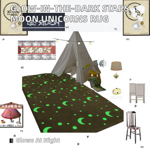 Bohemian Pattern Polyester Luminous Glow in the Dark Area Rug for Home Travel & <b>Prayer</b> Use-Stain Resistant Non-Slip Floor <b>Mat</b> - Product Image 2