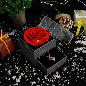Мягкая мечта Валентина подарок вечная сохранившаяся настоящая Роза с любовью ожерелье на 100 языках сохраненные розы набор акриловых коробок
