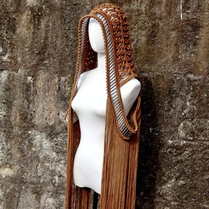 Chal de macramé <span class=keywords><strong>con</strong></span> borlas, capa trenzada a mano, estilo bohemio, capucha de ala ancha <span class=keywords><strong>para</strong></span> mujer, cordón de algodón <span class=keywords><strong>para</strong></span> vestido de macramé, novedad de 2017 - Product Image 6