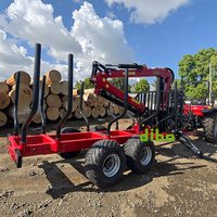 Grue Forestière Hydraulique Personnalisée de 7,8m avec Grappin à Bois, Machine Chargeuse de Bûches Mobile avec Béquille Hydraulique