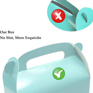 Blue Party Favor Treat Goodie Boxes Gable Paper Gift Perfect Prince Baby Boy Shower Decoración Suministros Fiambrera desechable - Product Image 4