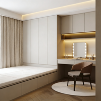 Meuble de rangement familial pour chambre d'hôtel, lit en bois sur mesure, armoire tatami avec bureau, armoire de rangement pour vêtements, appartement moderne, villa
