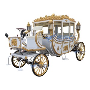 Chariot de mariage électrique simple, sans chevaux, pour la visite touristique, chariot de mariage royal électrique à double fonction pour l'extérieur, à vendre - Product Image 1