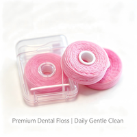 Fil dentaire portable très vendu, mini boîte transparente format poche, fil en nylon ciré pour usage domestique et hôtelier