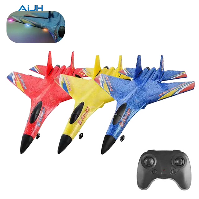 AiJH Hot EPP Su 27 Rc Airplane Aircraft Model Fighter Fixed-Wing Glider Rc Foam Plane Anti-fall Unbreakable Fighter Jet Rc Plane