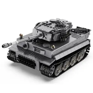 CaDA Tank 925 buah 1:35 2.4G DIY blok bangunan partikel kecil tangki harimau klasik RC Perang Dunia II (dirancang oleh Maciej)