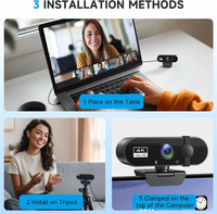 Webcam 1080P untuk PC dengan Mikrofon, Kamera Komputer, Penutup Privasi untuk Streaming, Konferensi, Zoom, Skype, Facetime, Laptop