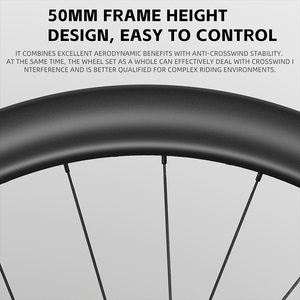WEST BIKING Juego de ruedas de bicicleta de fibra de carbono T700 Juego de ruedas de ciclismo ligero Juego de ruedas de bicicleta de freno de disco circular de 50mm - Product Image 2