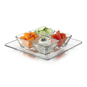 Plastic Acrylic Snack Serving Tray 5pcs Serving Dishes For Salads And Appetizers