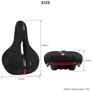 Riderace Big Butt Sillín de <span class=keywords><strong>bicicleta</strong></span> <span class=keywords><strong>con</strong></span> luz trasera Hueco Transpirable <span class=keywords><strong>Amortiguador</strong></span> MTB Cojín <span class=keywords><strong>Bicicleta</strong></span> <span class=keywords><strong>Asiento</strong></span> delantero Espesar Widen - Product Image 6