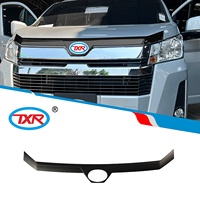 TXR Voiture Noir Couleur Avant Capot Ornement Auto Pièces Capot Bouclier Accessoires Extérieurs pour Toyota Hiace H300 2019-