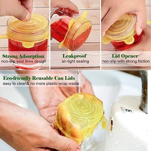 Kitchen Accessories <b>Silicone</b> <b>Stretch</b> <b>Lids</b> Set of 6pcs Covers <b>Lids</b> Food Grade <b>Silicone</b> <b>Stretch</b> <b>Lids</b> - Product Image 4