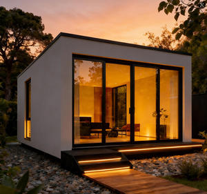 บ้านสำเร็จรูปหรูหราทันสมัยขนาดเล็กแบบพกพา บ้านคอนเทนเนอร์แบบโมดูลาร์พร้อมผนังกระจก บ้านพักสำเร็จรูปสำหรับอยู่อาศัยในสวนหลังบ้าน - Product Image 1