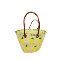 Tas Tote Bohemian Buatan Tangan Ramah Lingkungan Tahan Lama Ringan Portabel Dua Sisi Terbuka Motif Bunga Geometris Bergaris untuk Musim Panas dan Pantai