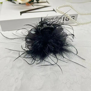 Horquilla de Pluma Negra Elegante y de Gran Venta, Diseño de Nicho Popular, Horquillas de Lujo Ligero para Mujer, Joyería al por Mayor - Product Image 4