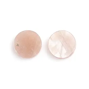 Energia Cura Péssego Moonstone Gemstone Ambos Lado Flat Coin Forma Jóias Fazendo Natural 12 MM Smooth Moonstone