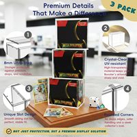 Caja de Exhibición de Acrílico Transparente con Tapa Magnética para Tarjetas Pokémon TCG, Almacenamiento, Colección, Protección Contra el Polvo