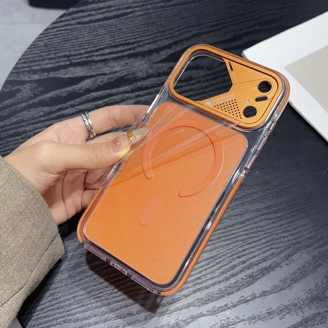 High Clear Shockproof Case Aluminum Metal Camera Protection Wireless Charging Bumper Crystal Phone Cases for iPhone 17 Pro Max