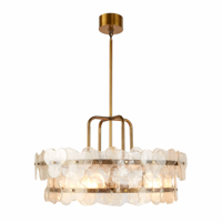 Lustre de plafond en verre transparent à 4 lumières de 35 pouces