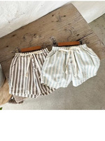 Nouvelles Pantalons Sarouel Rayés d'Été pour Garçons et Filles, Vêtements Décontractés en Coton Respirant pour Enfants, Longueur Mi-Mollet, Mode Bébé