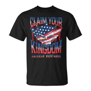 T-shirt promotionnel à manches courtes et col rond pour homme, noir, de la collection Claim Your Kingdom American Nightmare - Product Image 1