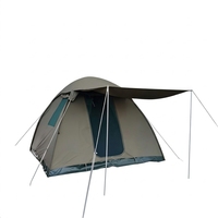 Tente de camping safari robuste en toile Ripstop 440 GSM, facile à monter, imperméable, avec structure en acier à ressort pour le glamping en extérieur